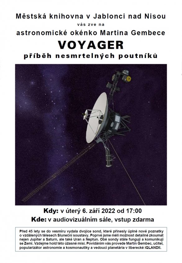 Přednáška Voyager, leták