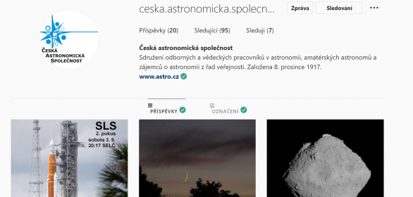 Instagramový účet České astronomické společnosti Autor: Instagram/ Jan Herzig