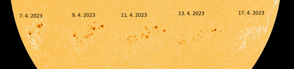 Vývoj aktivní oblasti NOAA 3272 Autor: SDO/HMI