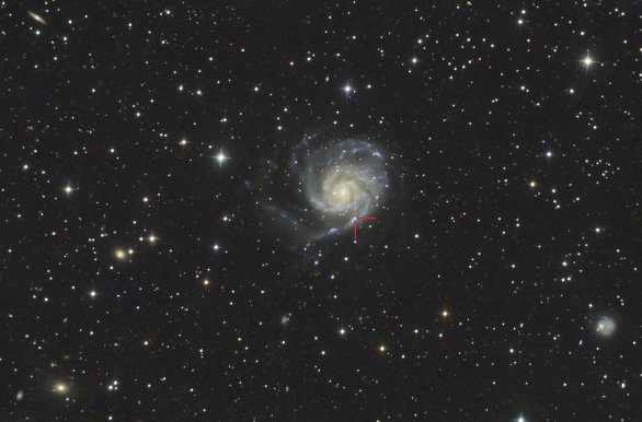 Supernova SN 2023ixf na snímku galaxie M101 z 20. 5. 2023 Autor: Ján Gajdoš