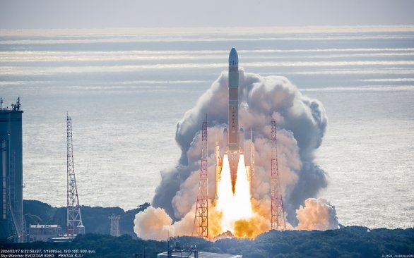 Start rakety H3 (druhý a úspěšný testovací let) 17. 2. 2024 (první test v březnu 2023 nebyl úspěšný) Autor: X/RZ Makise
