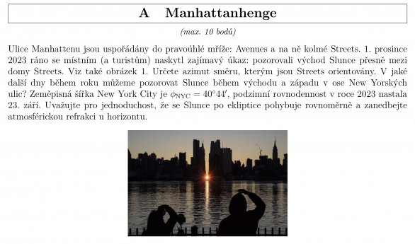 I s takovou úlohou se mohli letos soutěžící na finále 21. ročníku Astronomické olympiády v kategorii AB potkat Autor: Radka Křížová