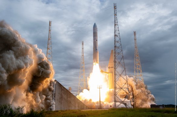 9. 7. 2024 proběhl premiérový start rakety Ariane 6 (ve verzi 62). Autor: ESA/Arianespace