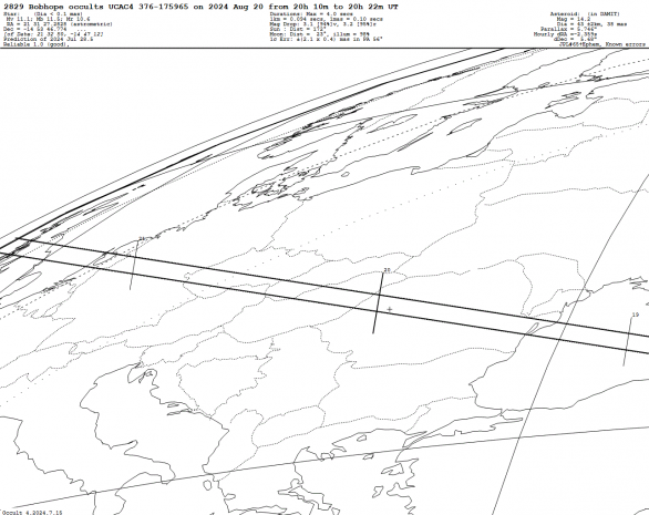 Zákryt hvězdy planetkou (2829) Bobhope 20. 8. 2024 Autor: IOTA/ES