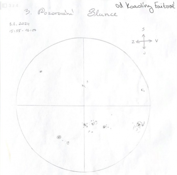 Pozorování Slunce na Astronomické expedici Autor: Karolína Faitová