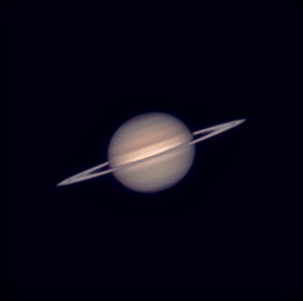 Saturn 30. 8. 2024, N200/1200, barlow 3x, kamerka ZWO ASI585MC Autor: Jiří Mysliveček