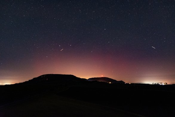 Polární záře 7. 10. nad Pálavou Autor: Radek Kroupa