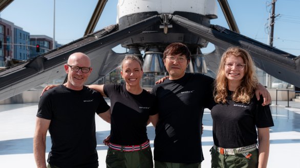 Posádka mise Fram2 (zleva): Eric Phillips, Jannicke Mikkelsen, Chun Wang, Rabea Rogge Autor: SpaceX
