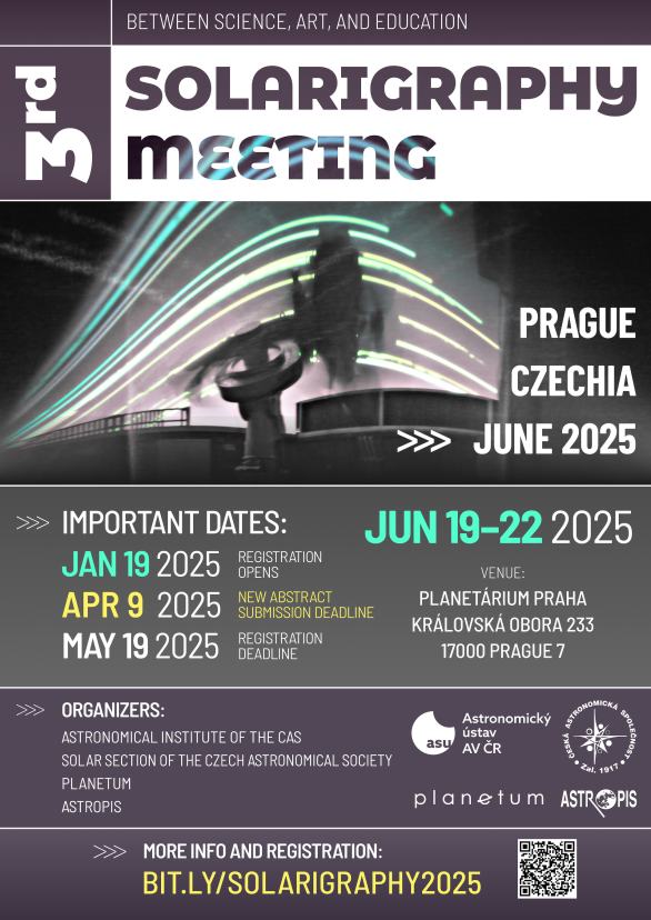 Pozvánka na meeting Solarigrafie 2025 Autor: Astronomický ústav AV ČR