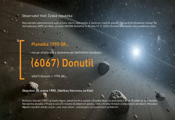 Certifikát o pojmenování planetky Donutil Autor: Štefan Kürti