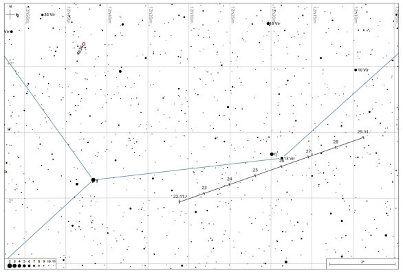 Detailní mapa polohy komety 3I/ATLAS Autor: Czsky.cz