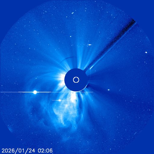 V koronografu LASCO C3 vidíme výron plazmatu z koróny, dále vlevo jasnou Venuši a pod ní slabší Merkur a vpravo od zakrytého kotouče Slunce ještě slabší Mars Autor: NASA/ESA/SOHO V koronografu LASCO C3 vidíme výron plazmatu z koróny, dále vlevo jasnou Venuši a pod ní slabší Merkur a vpravo od zakrytého kotouče Slunce ještě slabší Mars Autor: NASA/ESA/SOHO