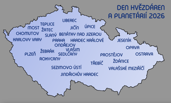 Den hvězdáren a planetárií 2026, přehled zapojených institucí Autor: Vladislav Slezák