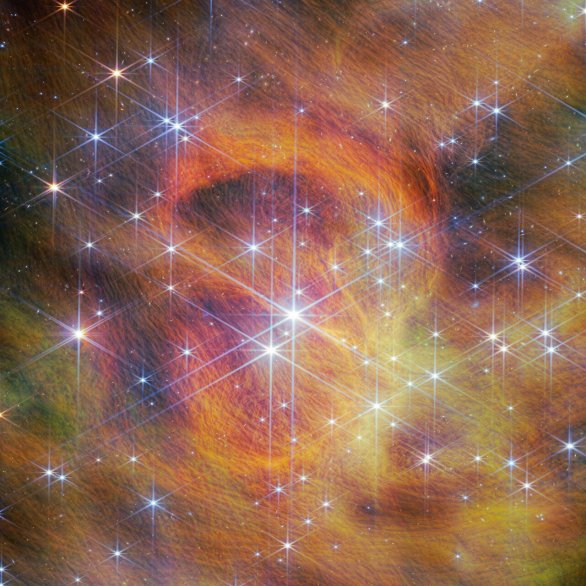 Centrální hvězdokupa s reflexní mlhovinou v IC 348 v infračerveném oboru z JWST Autor: ESA/Webb, NASA, CSA, K. Luhman, C. Alves De Oliveira, M. Zamani (ESA/Webb)