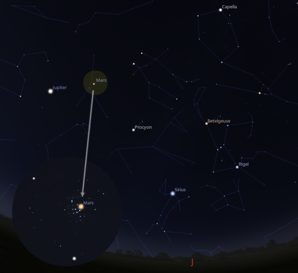 Mars prochází hvězdokupou Jesličky - simulace s pomocí programu Stellarium Autor: Martin Gembec Mars prochází hvězdokupou Jesličky - simulace s pomocí programu Stellarium Autor: Martin Gembec