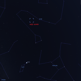 Pozice NGC 6543 na obloze Autor: Jan Chyba