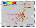 Pozice blesků z detektorů LINED, oblast zájmu a přibližný směr taneční skupiny Red sprites. Autor: Jozsef Bór