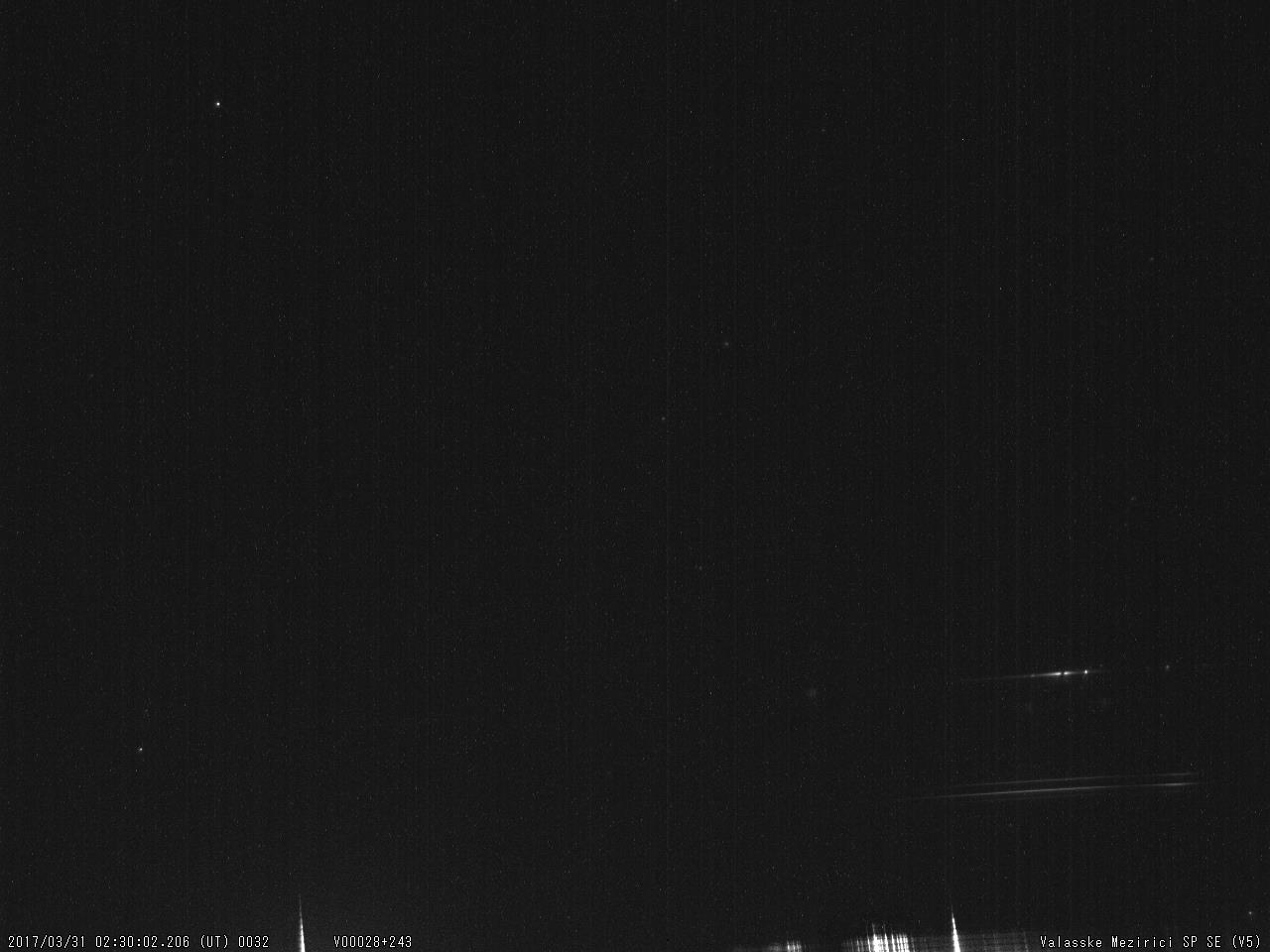 Obr. 12: Spektrum jasného meteoru 20170331_023002, spektrograf SPSE V5. Autor: Hvězdárna Valašské Meziříčí