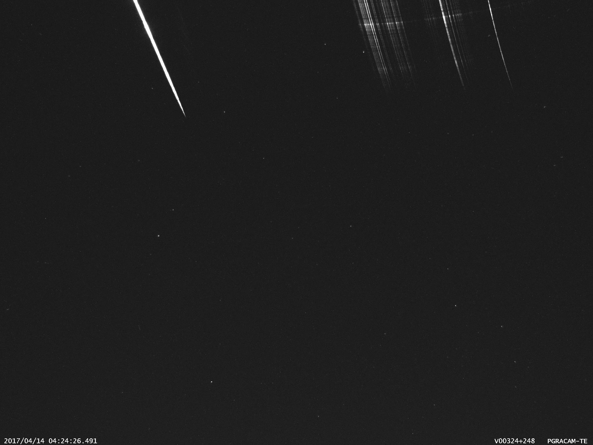 Obr. 15: Spektrum jasného meteoru 20170414_042426, spektrograf PGRACAM-TE. Autor: Hvězdárna Valašské Meziříčí